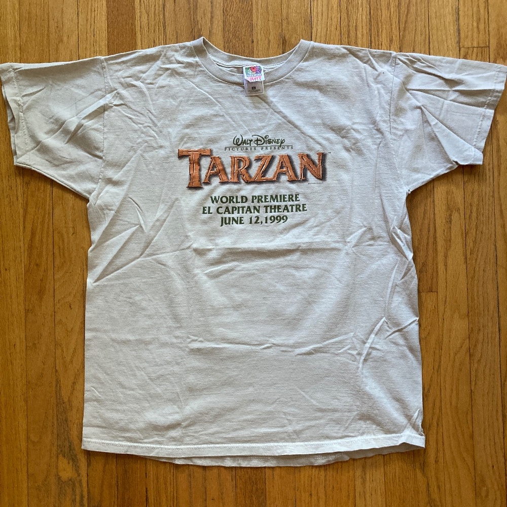 Vintage 90's Disney Tarzan Premiere T-shirt Size XL, Fruit of the Loom, Cotton